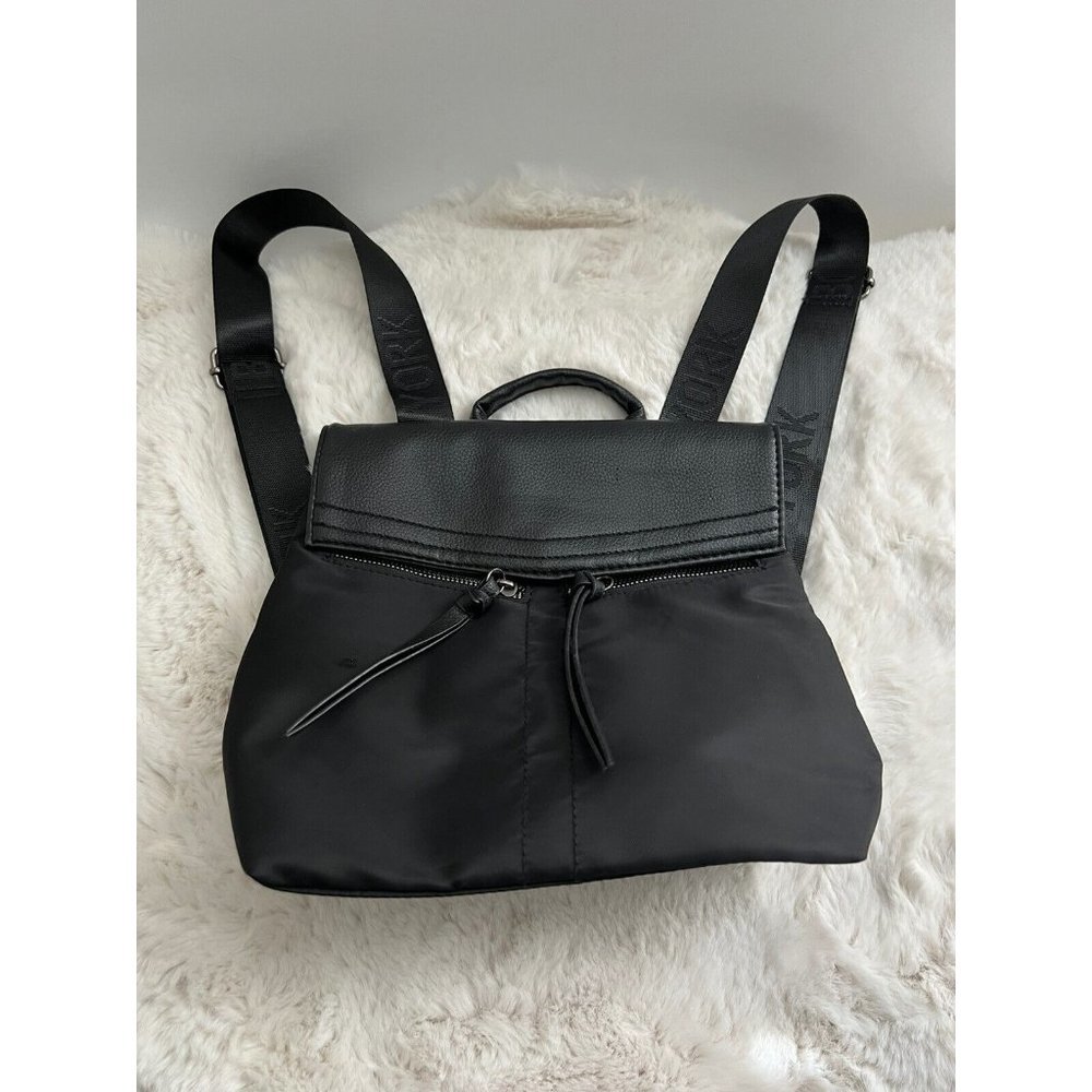 Botkier Trigger Mini Nylon Backpack Bag Handbag Purse Black Satchel Faux…